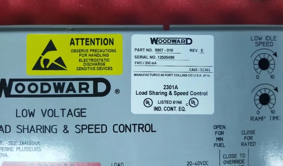Woodward 9907-018 Vorwärtswirkende Geschwindigkeitssteuerung 2301A-Serie