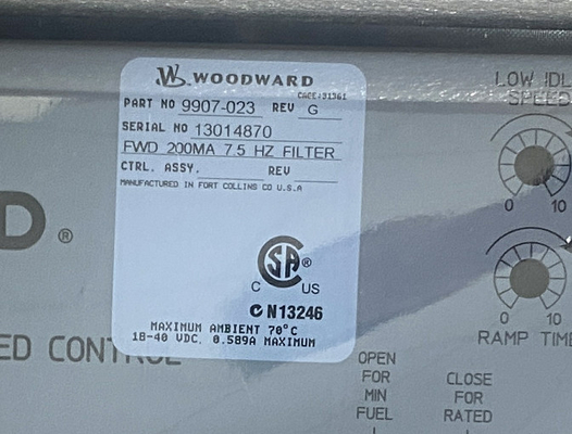 Woodward 9907-023 Vorwärtswirkende Geschwindigkeitssteuerung 4 ̊20 mA oder 1 ̊5 Vdc 2301A -40 bis +158 °F