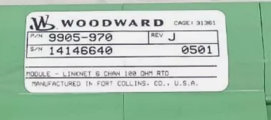 Woodward 9905-970 6-Kanal-Eingangsmodule 24 Vdc -40°C bis +85°C auf Lager