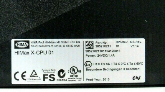 X-CPU 01 985210211 HIMA HIMAtrix CPU Prozessor Modul
