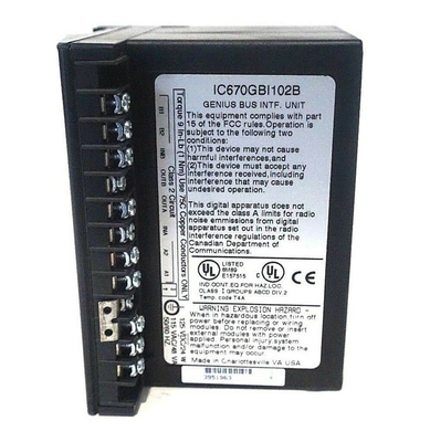 Input/Output 120Vac/125Vdc Feld IC670GBI102 GE Fanuc GE trieb Genie-Bus-Schnittstellen-Einheit General Electric an